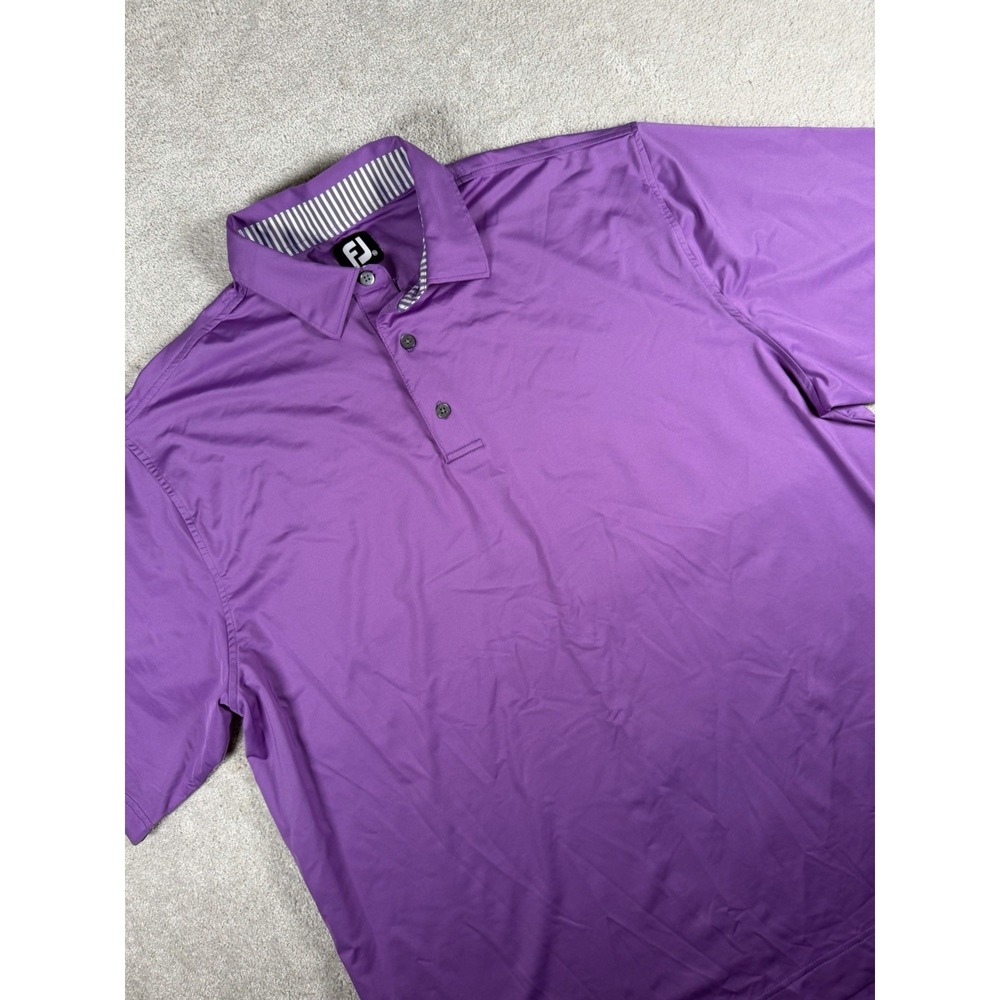 FootJoy Shirt Mens XXL Purple Athletic Golf Polo Performance Outdoor‎ FJ Logo